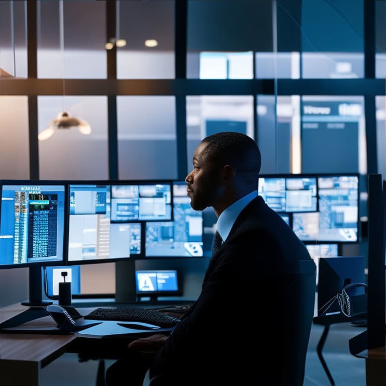 Chief technology officer surveys his office