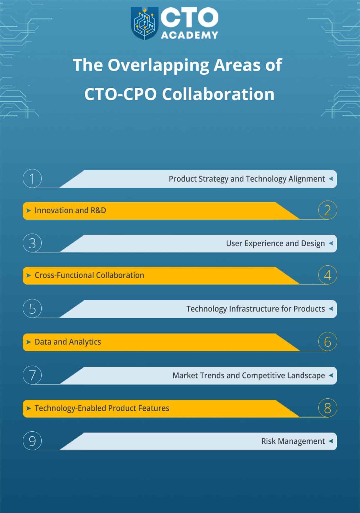 The List of The Overlapping Areas of CTO-CPO Collaboration 