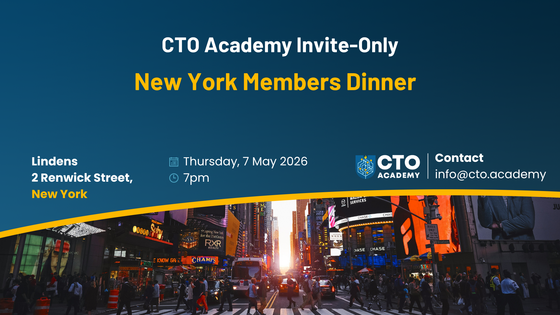 CTO Academy Members Dinner, New York event